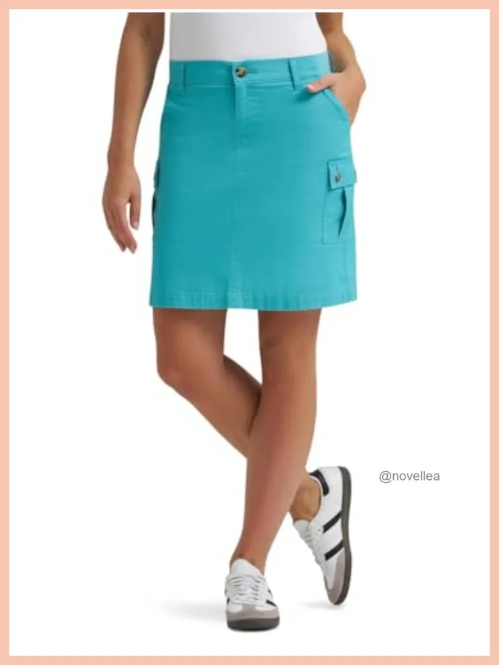 Lee Women's Cargo Skort Regular Fit Flex-to-Go Waistband Cotton Blend